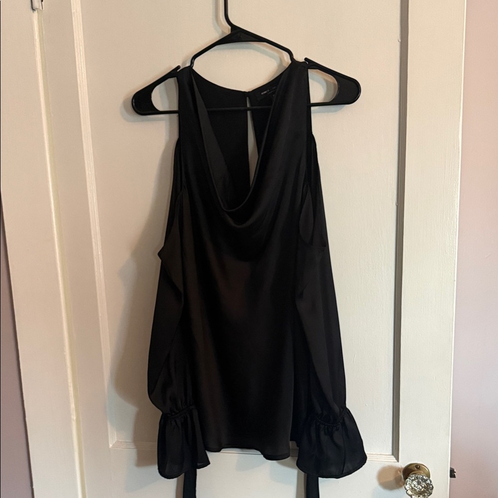 Elegant Black Cold Shoulder Women's Top